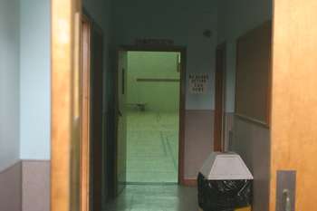 View thru window into gym