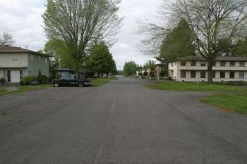 View down Gemini. The green building that says Hostel, was  the BOQ.