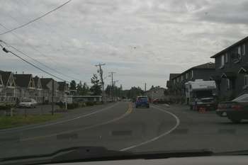 Looking down main street in Birch Bay, where Alderson turns.